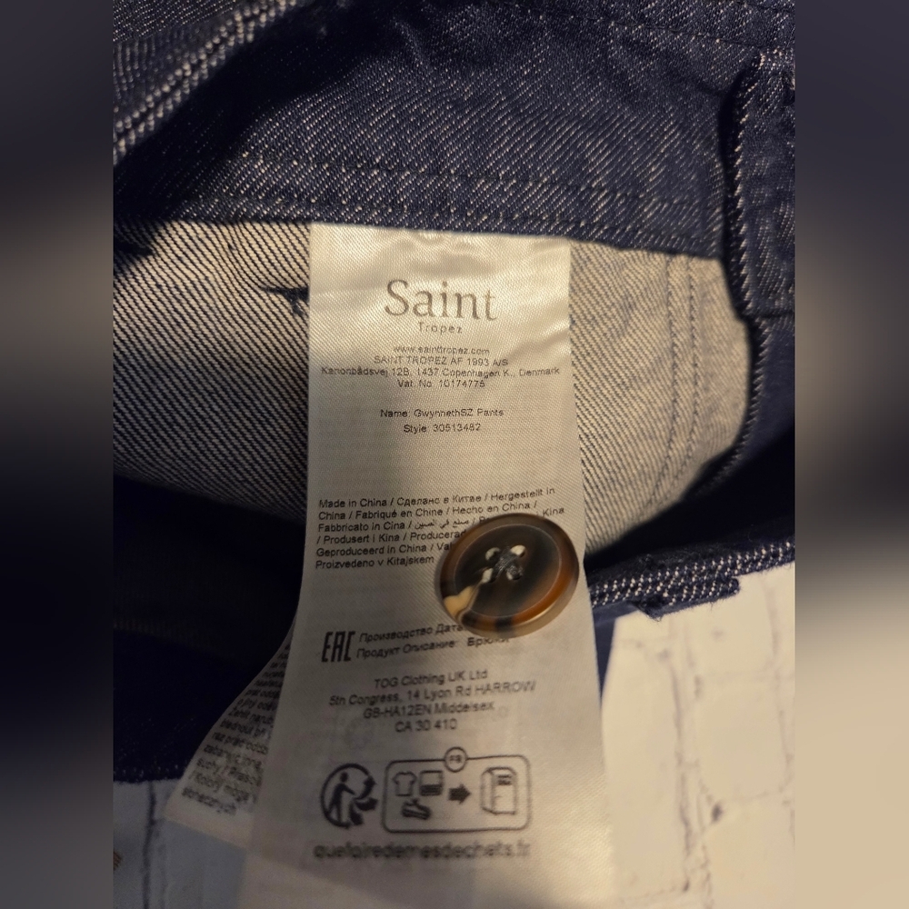 Saint Tropez Gwyneth Wide Leg Classic Blue Jeans Size L - Picture 4 of 11